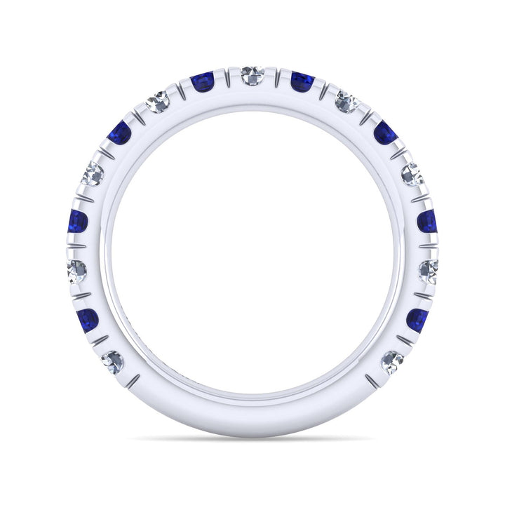 Gabriel & Co. LR51583W45SA 14K White Gold Sapphire and Diamond Stackable Band