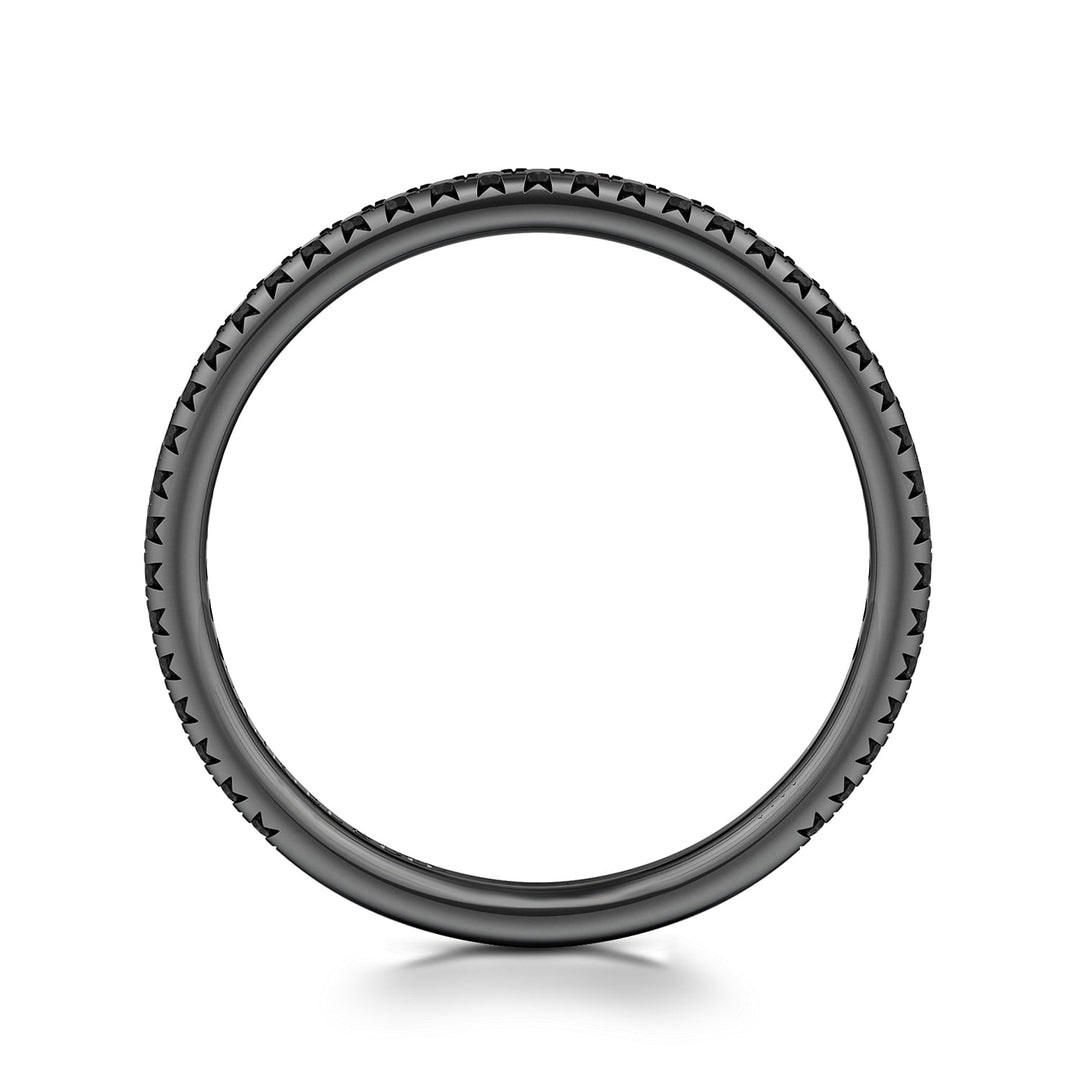 Gabriel & Co. LR51592B4JBD 14K White Gold Black Rhodium Black Diamond Stackable Diamond Band