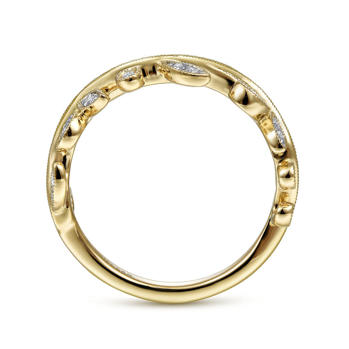 Gabriel & Co. LR51641Y45JJ 14K Yellow Gold Diamond Floral Ring