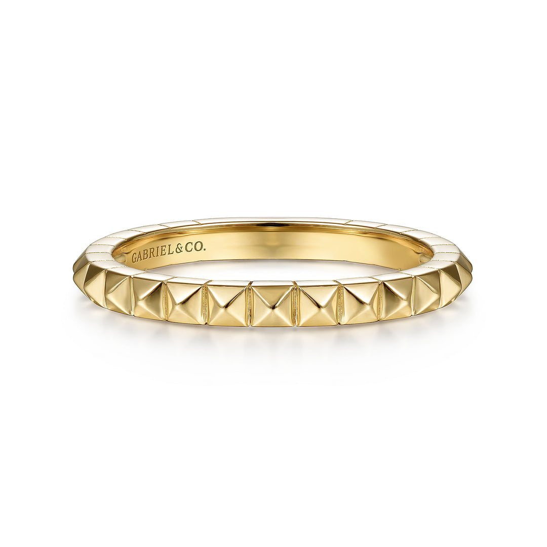 Gabriel & Co. LR51692Y4JJJ 14K Yellow Gold Pyramid Stackable Band