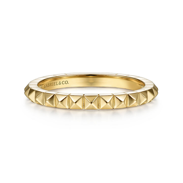 Gabriel & Co. LR51692Y4JJJ 14K Yellow Gold Pyramid Stackable Band