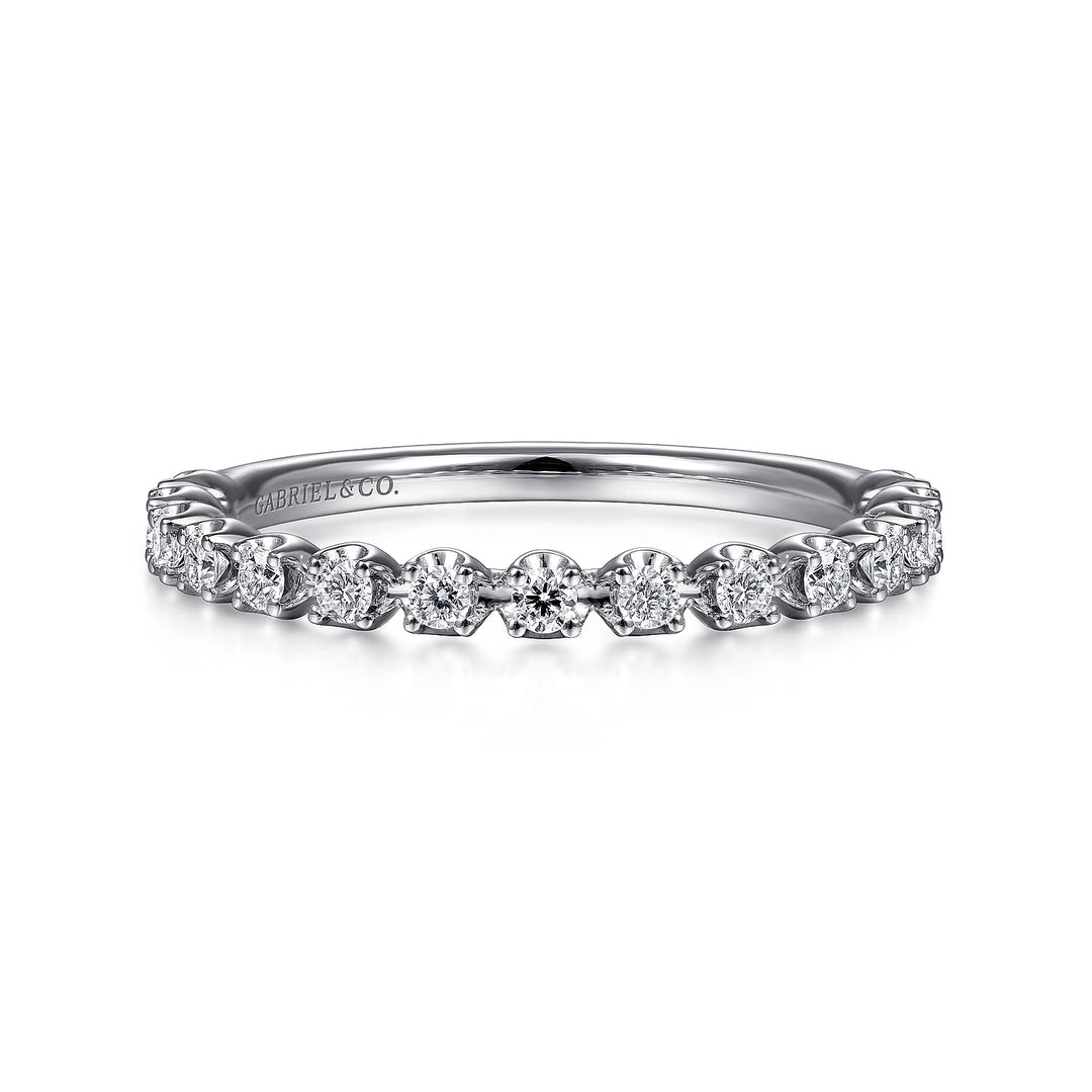 Gabriel & Co. LR51698W45JJ 14K White Gold Single Prong Diamond Band
