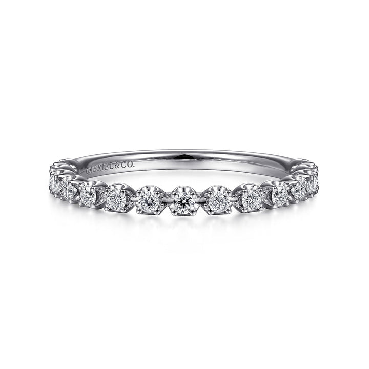 Gabriel & Co. LR51698W45JJ 14K White Gold Single Prong Diamond Band