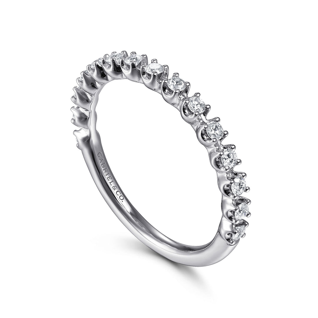 Gabriel & Co. LR51698W45JJ 14K White Gold Single Prong Diamond Band