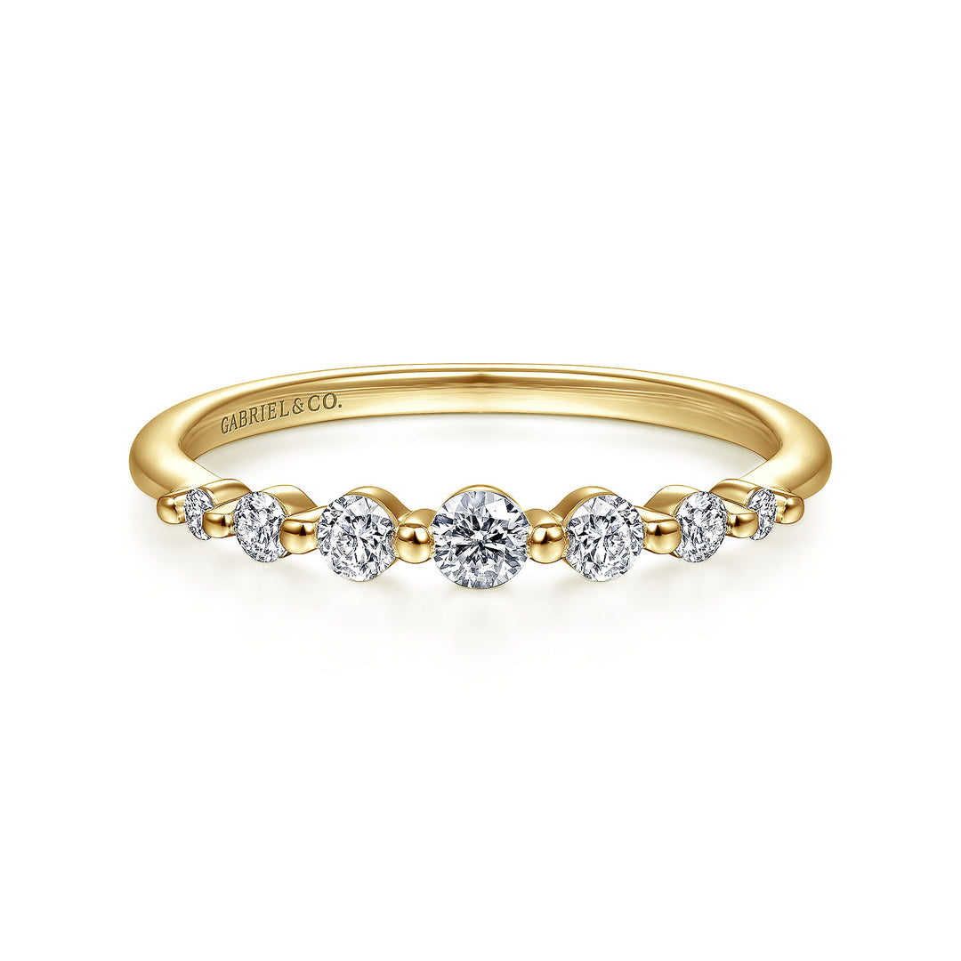 Gabriel & Co. LR51740Y45JJ 14K Yellow Gold Graduating Single Prong Diamond Band