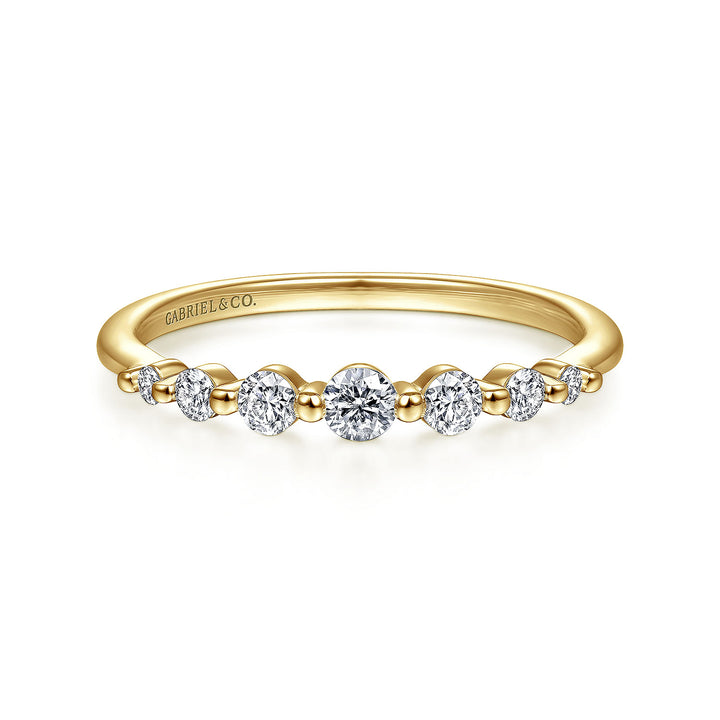Gabriel & Co. LR51740Y45JJ 14K Yellow Gold Graduating Single Prong Diamond Band
