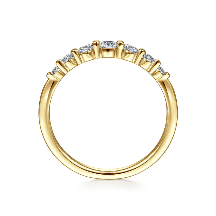 Gabriel & Co. LR51740Y45JJ 14K Yellow Gold Graduating Single Prong Diamond Band