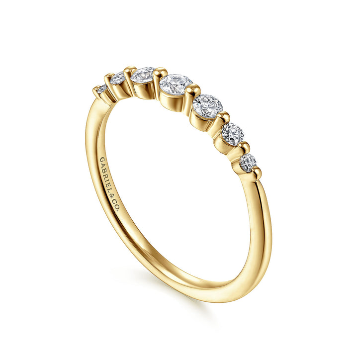 Gabriel & Co. LR51740Y45JJ 14K Yellow Gold Graduating Single Prong Diamond Band