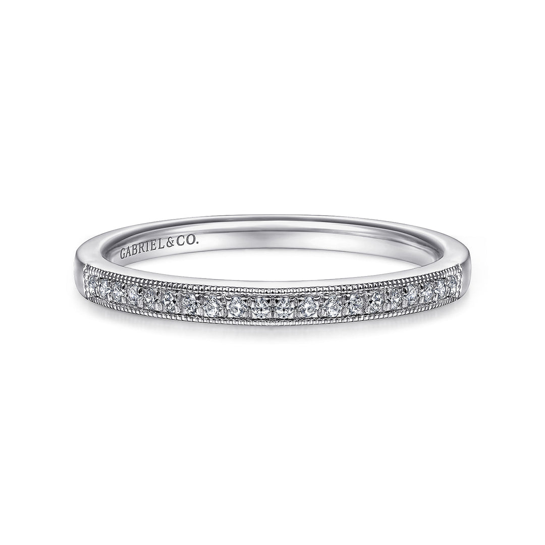 Gabriel & Co. LR51751W45JJ 14K White Gold Diamond Stackable Ring