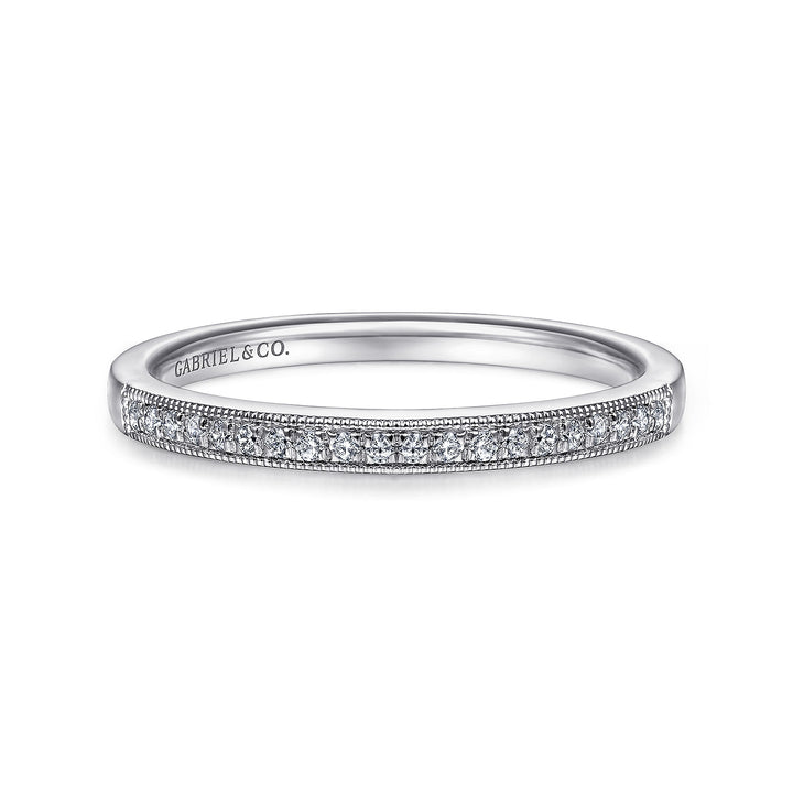 Gabriel & Co. LR51751W45JJ 14K White Gold Diamond Stackable Ring
