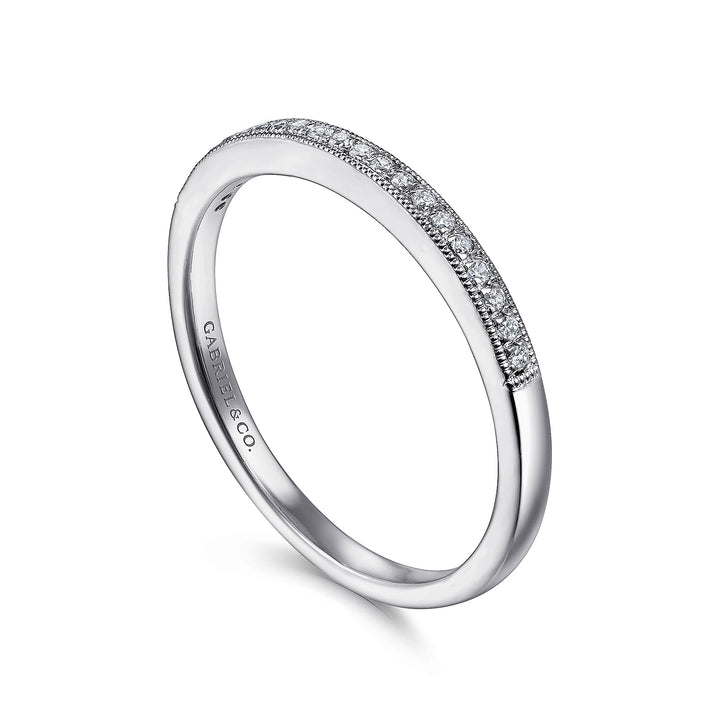 Gabriel & Co. LR51751W45JJ 14K White Gold Diamond Stackable Ring