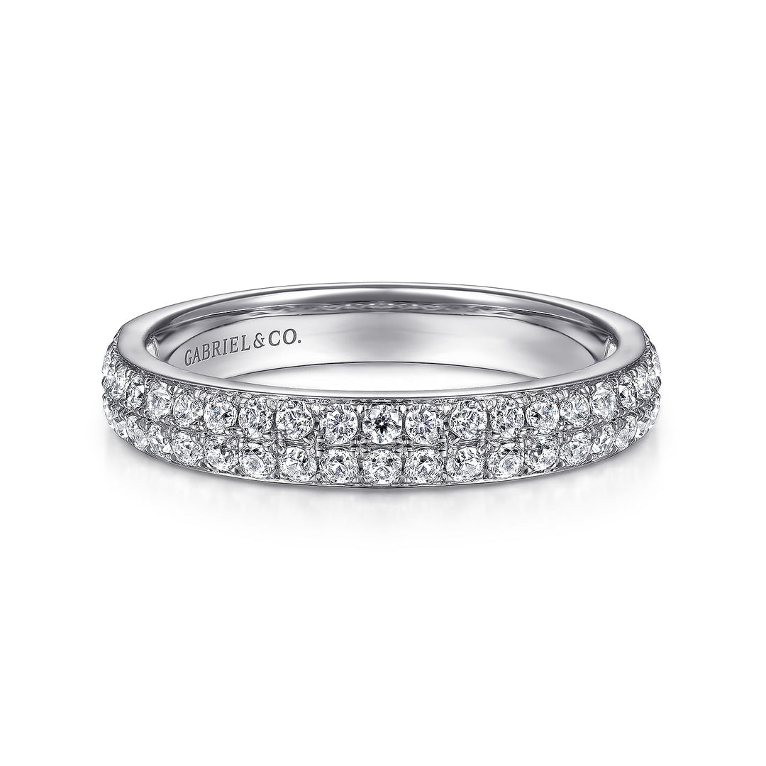 Gabriel & Co. LR51758W45JJ 14K White Gold Diamond Pave Band