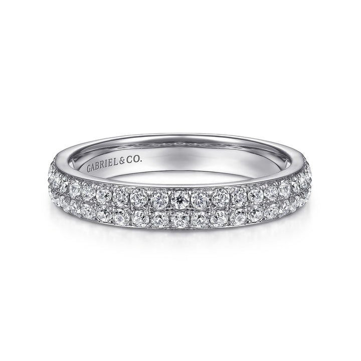 Gabriel & Co. LR51758W45JJ 14K White Gold Diamond Pave Band