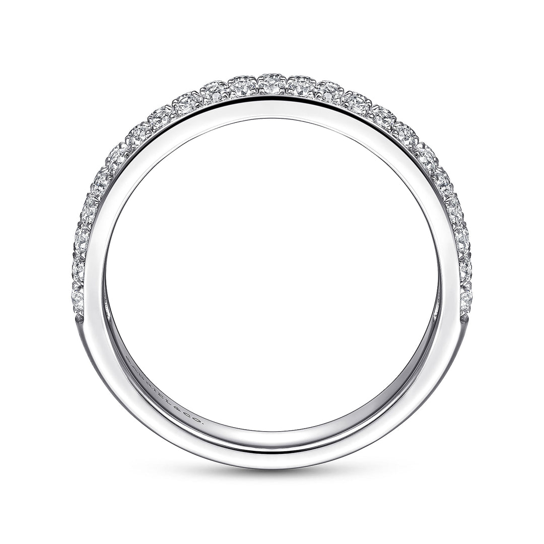 Gabriel & Co. LR51758W45JJ 14K White Gold Diamond Pave Band