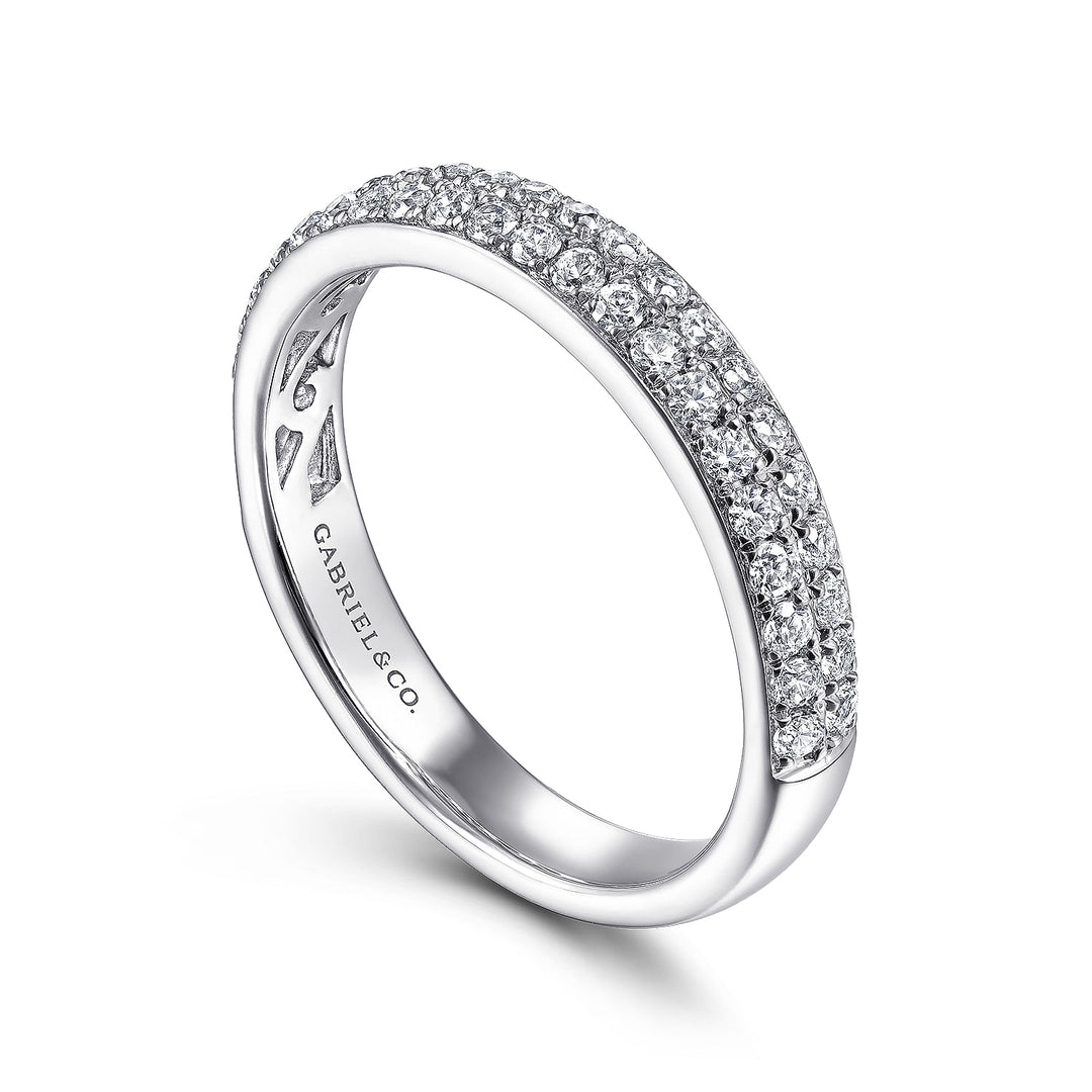 Gabriel & Co. LR51758W45JJ 14K White Gold Diamond Pave Band