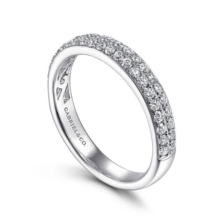 Gabriel & Co. LR51758W45JJ 14K White Gold Diamond Pave Band