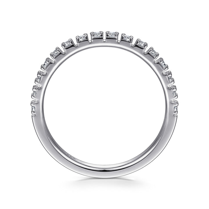 Gabriel & Co. LR51763W45JJ 14K White Gold Diamond Stackable Band
