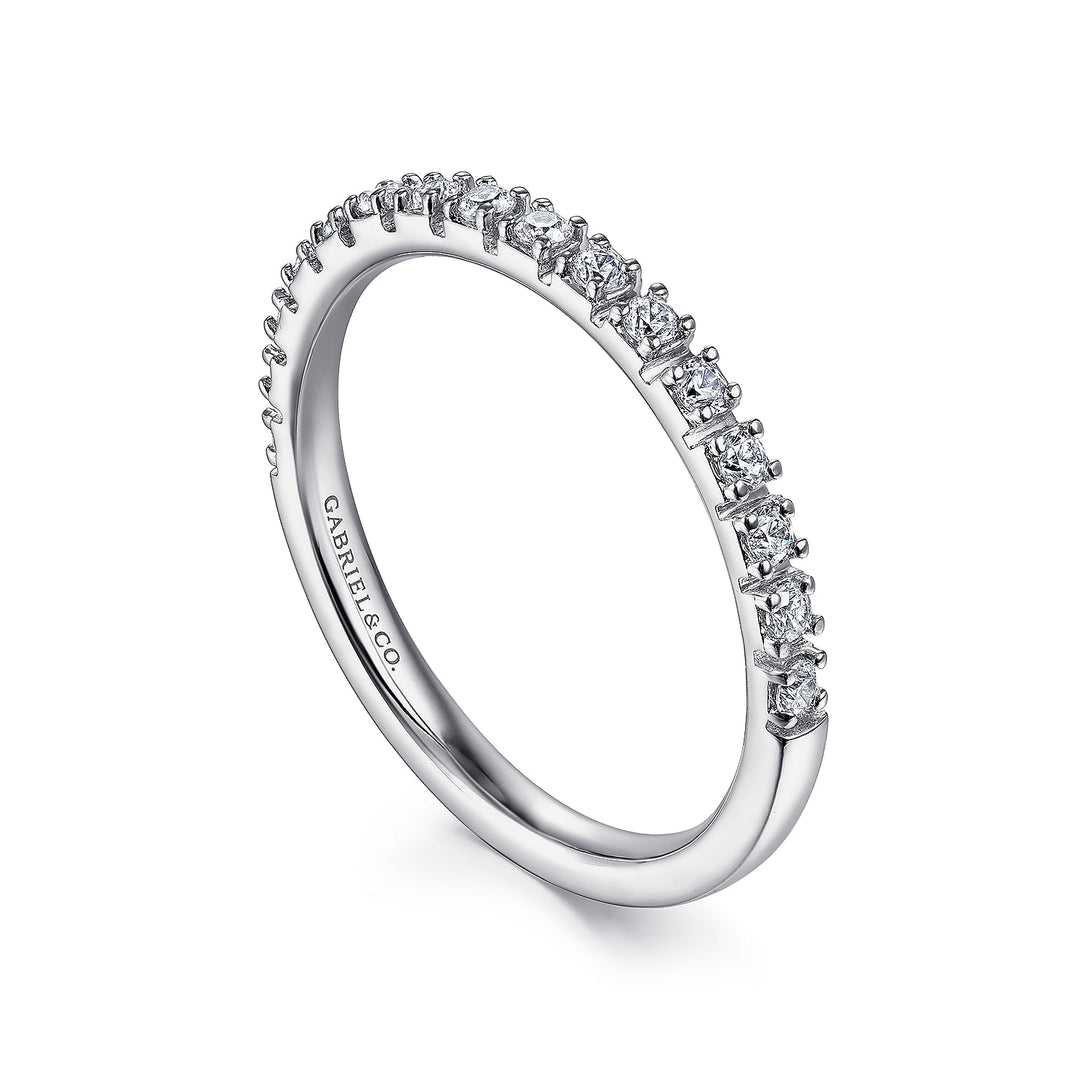 Gabriel & Co. LR51763W45JJ 14K White Gold Diamond Stackable Band