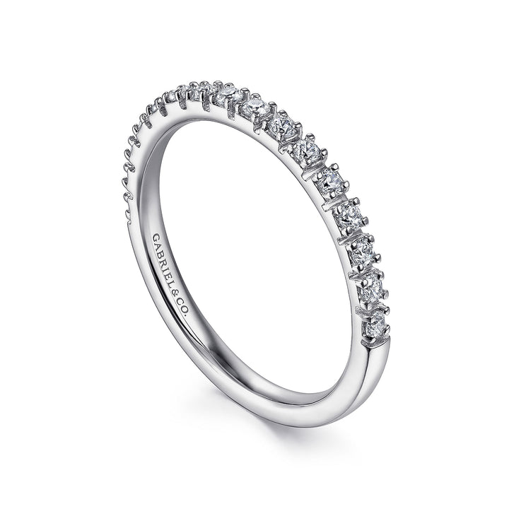 Gabriel & Co. LR51763W45JJ 14K White Gold Diamond Stackable Band