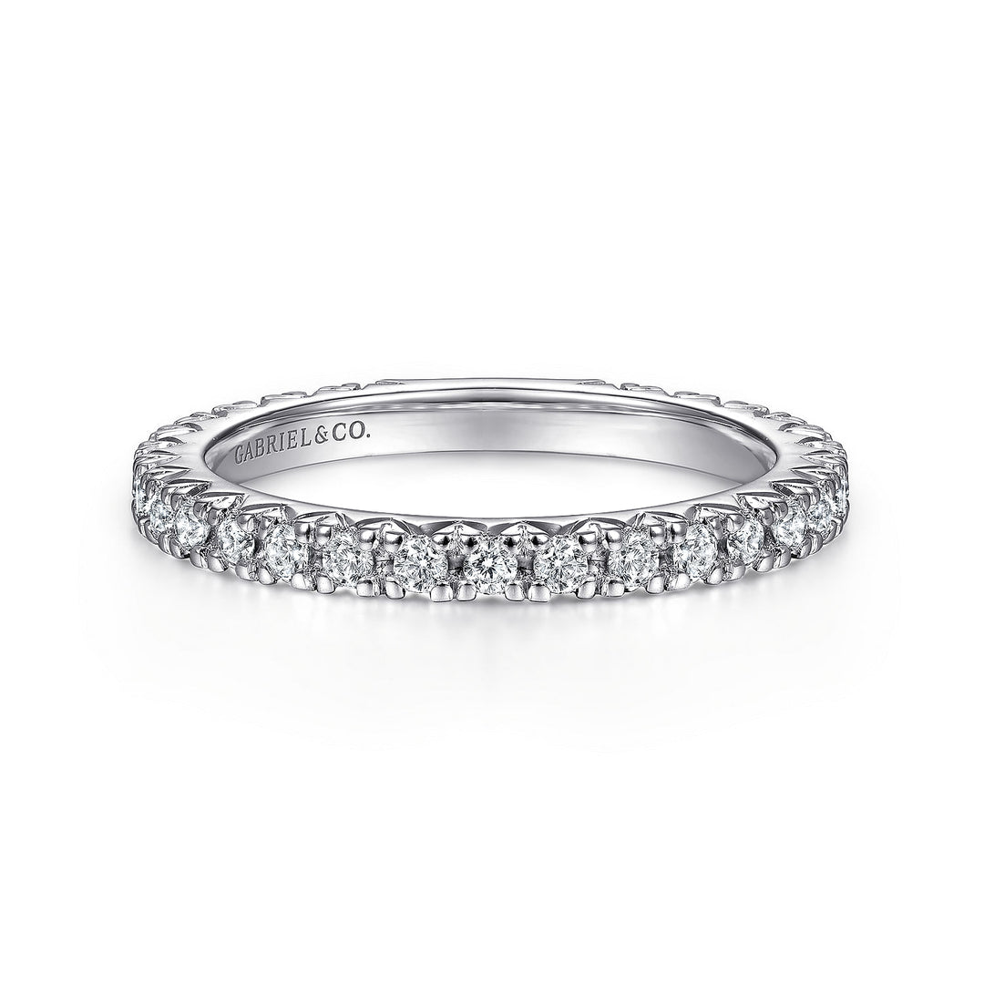 Gabriel & Co. LR51766W45JJ 14K White Gold Diamond Stackable Ring