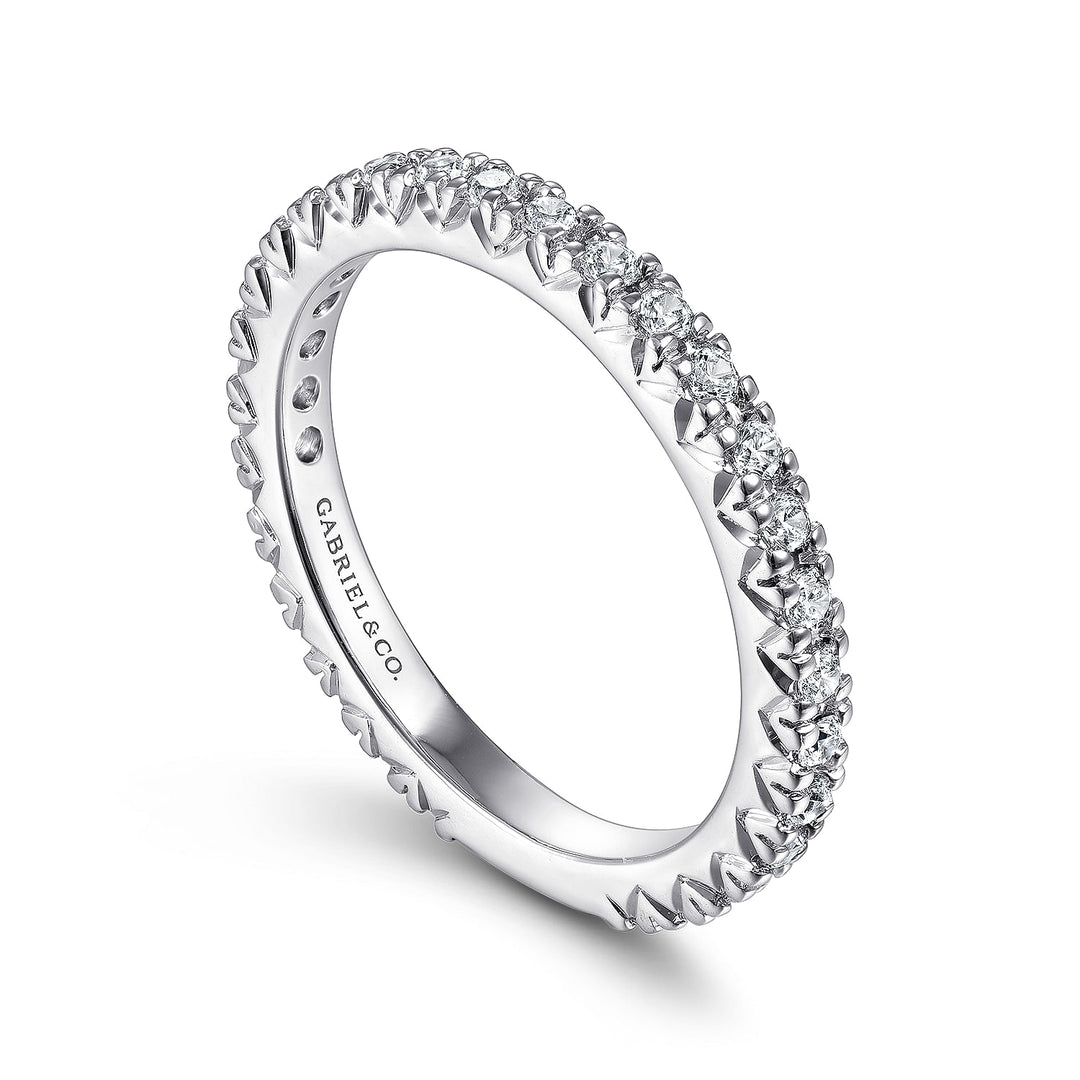 Gabriel & Co. LR51766W45JJ 14K White Gold Diamond Stackable Ring
