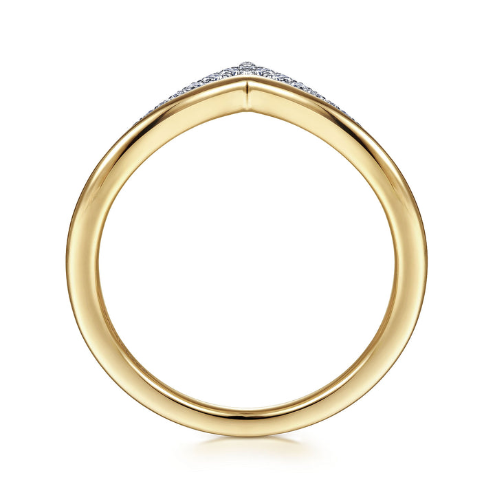 Gabriel & Co. LR51826M45JJ 14K White Yellow Gold Diamond Chevron Ring