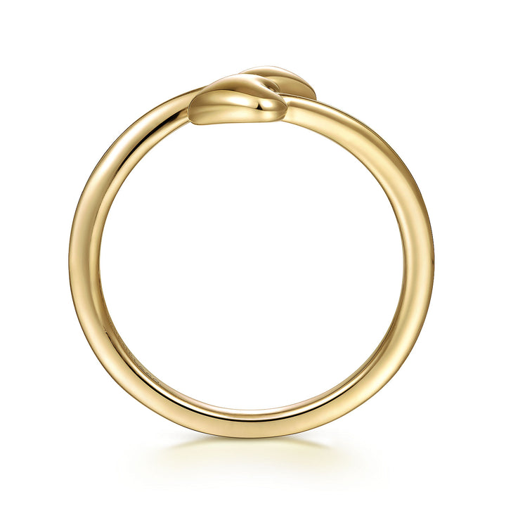 Gabriel & Co. LR51832Y4JJJ 14K Yellow Gold Double Puffed Heart Bypass Ring