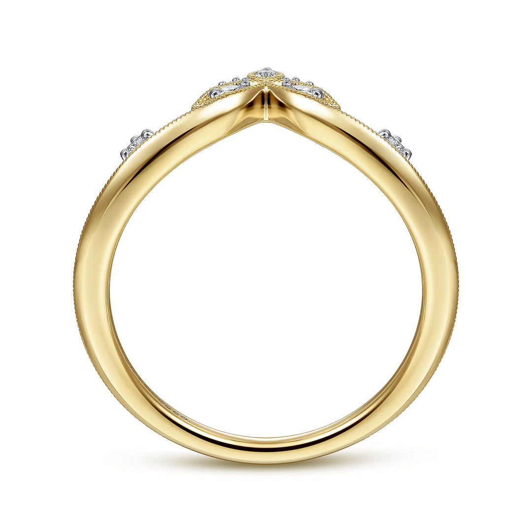 Gabriel & Co. LR51841Y45JJ 14K Yellow Gold Chevron Diamond Ring