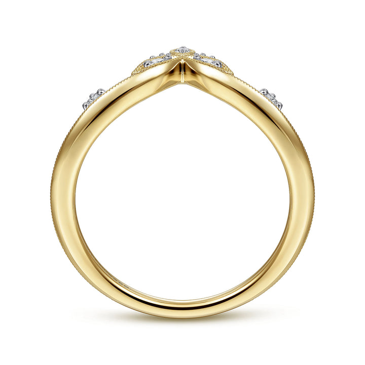 Gabriel & Co. LR51841Y45JJ 14K Yellow Gold Chevron Diamond Ring