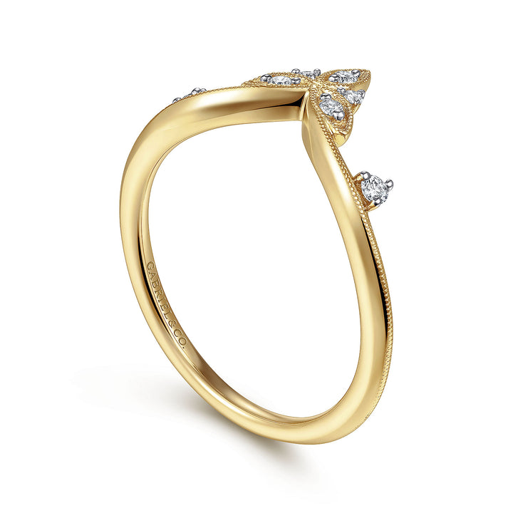 Gabriel & Co. LR51841Y45JJ 14K Yellow Gold Chevron Diamond Ring