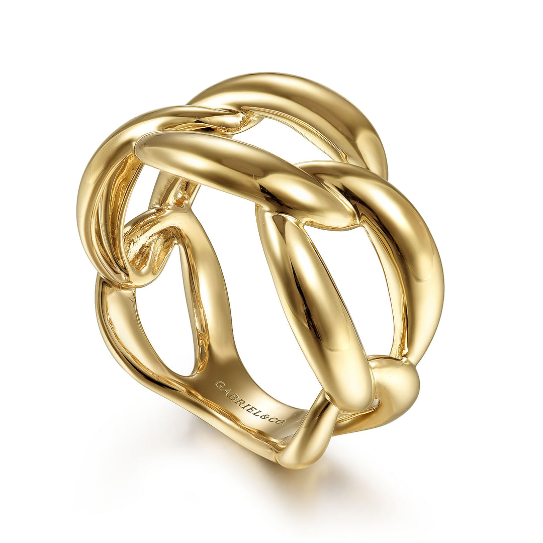 Gabriel & Co. LR51880Y4JJJ 14K Yellow Gold Chain Link Ring