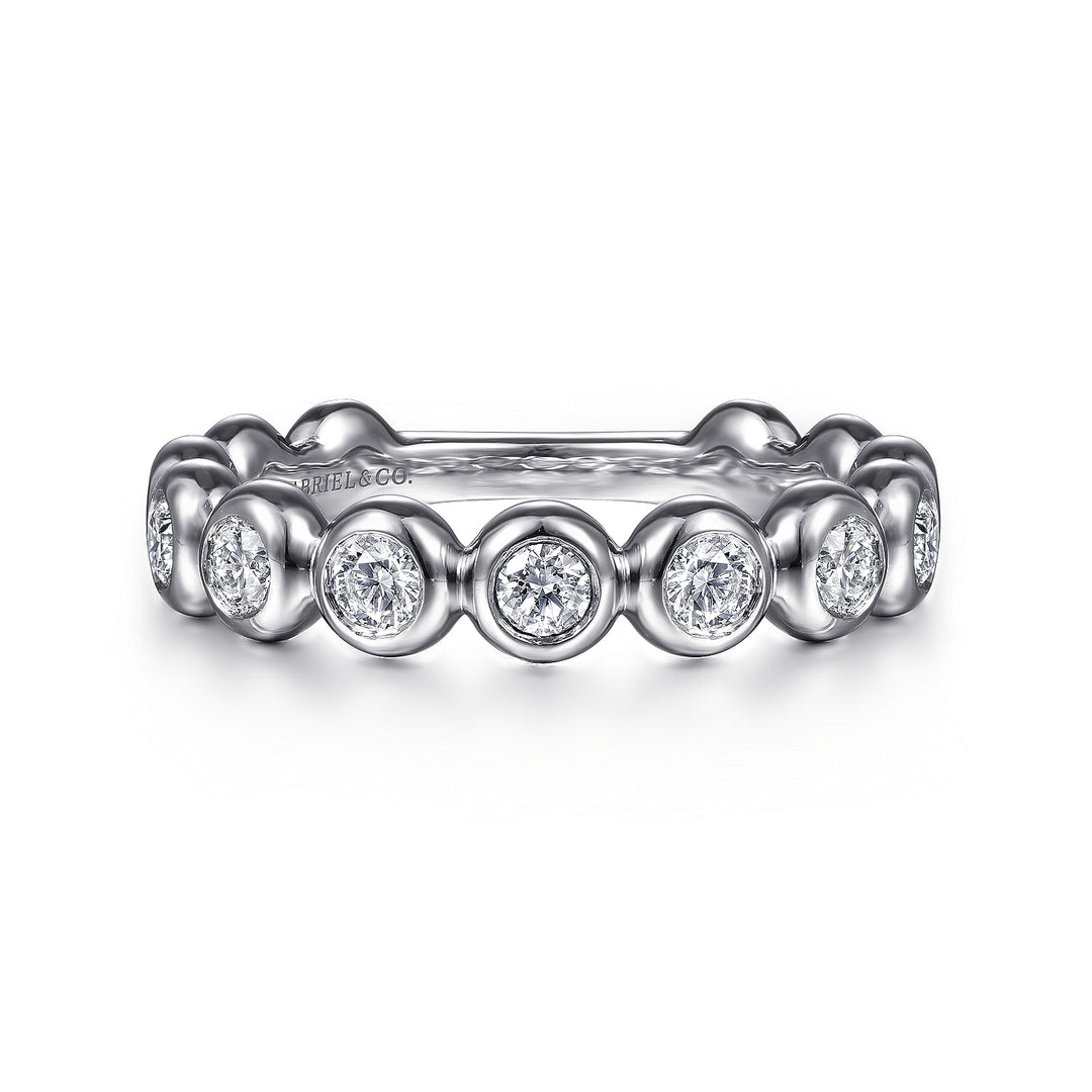 Gabriel & Co. LR51903W45JJ 14K White Gold Diamond Bezel Set Diamond Band