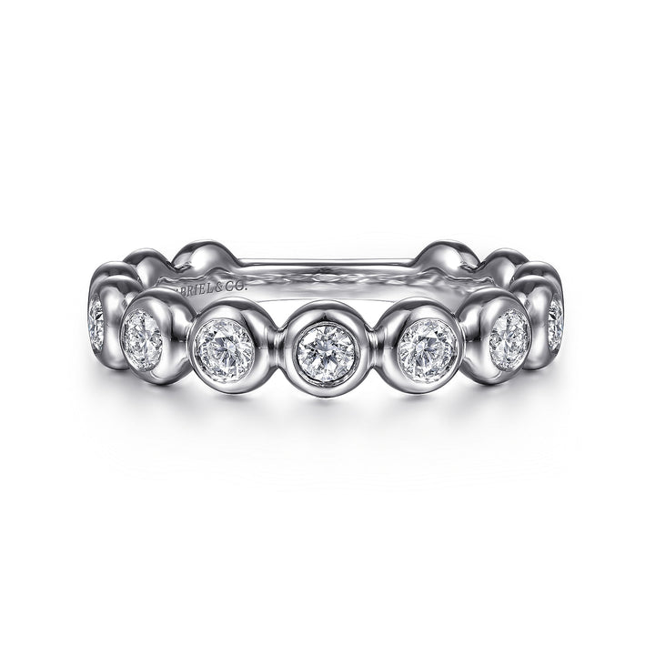 Gabriel & Co. LR51903W45JJ 14K White Gold Diamond Bezel Set Diamond Band
