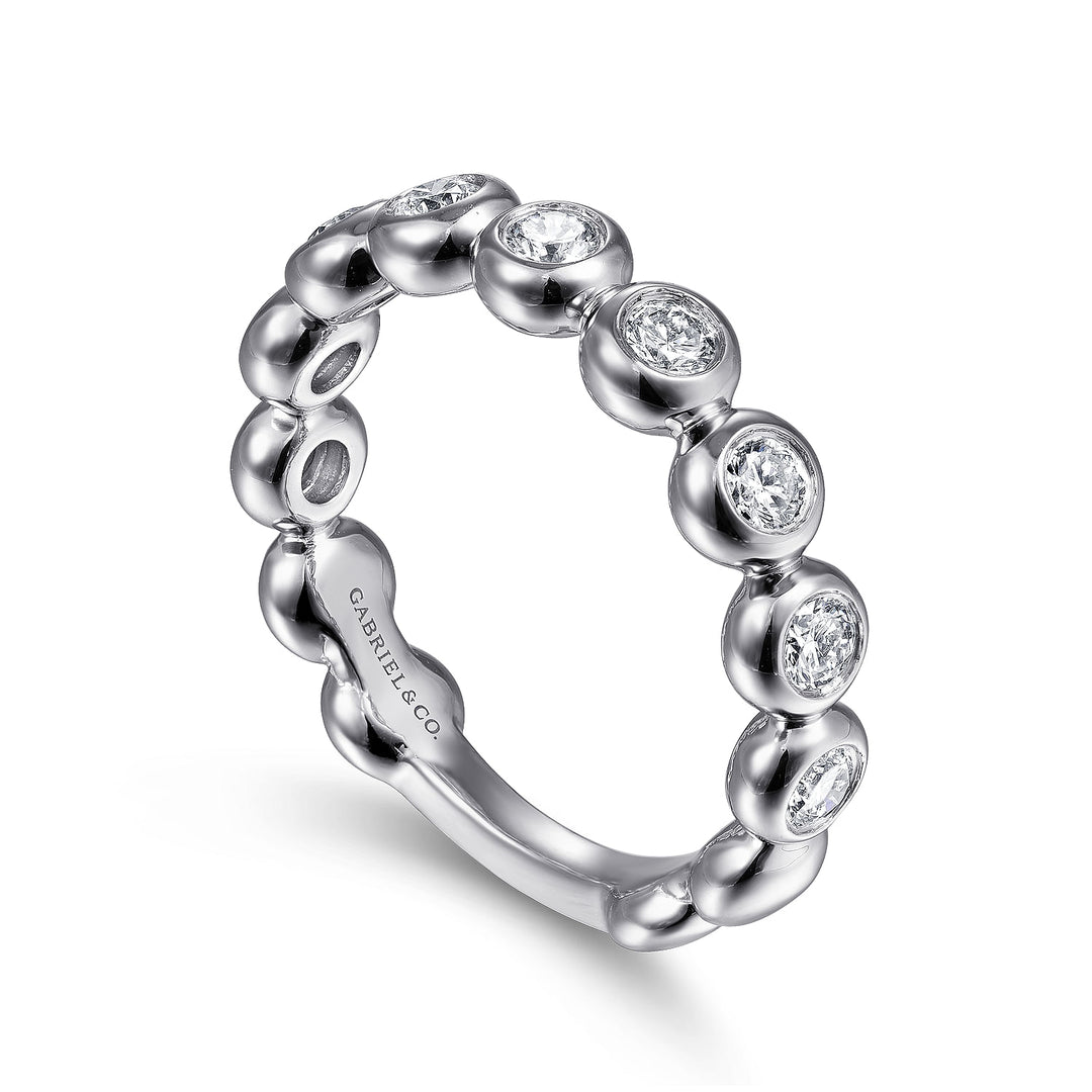Gabriel & Co. LR51903W45JJ 14K White Gold Diamond Bezel Set Diamond Band