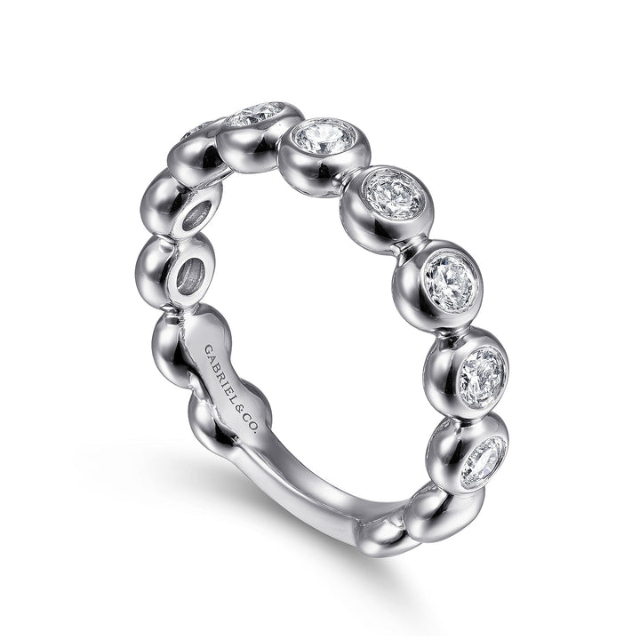 Gabriel & Co. LR51903W45JJ 14K White Gold Diamond Bezel Set Diamond Band