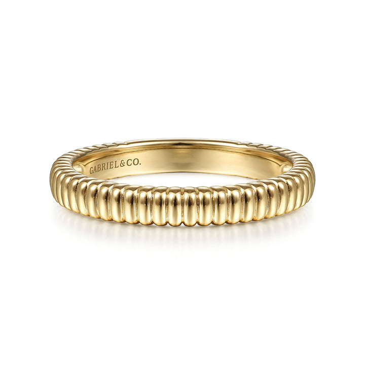 Gabriel & Co. LR51928Y4JJJ 14K Yellow Gold Textured Stackable Ring