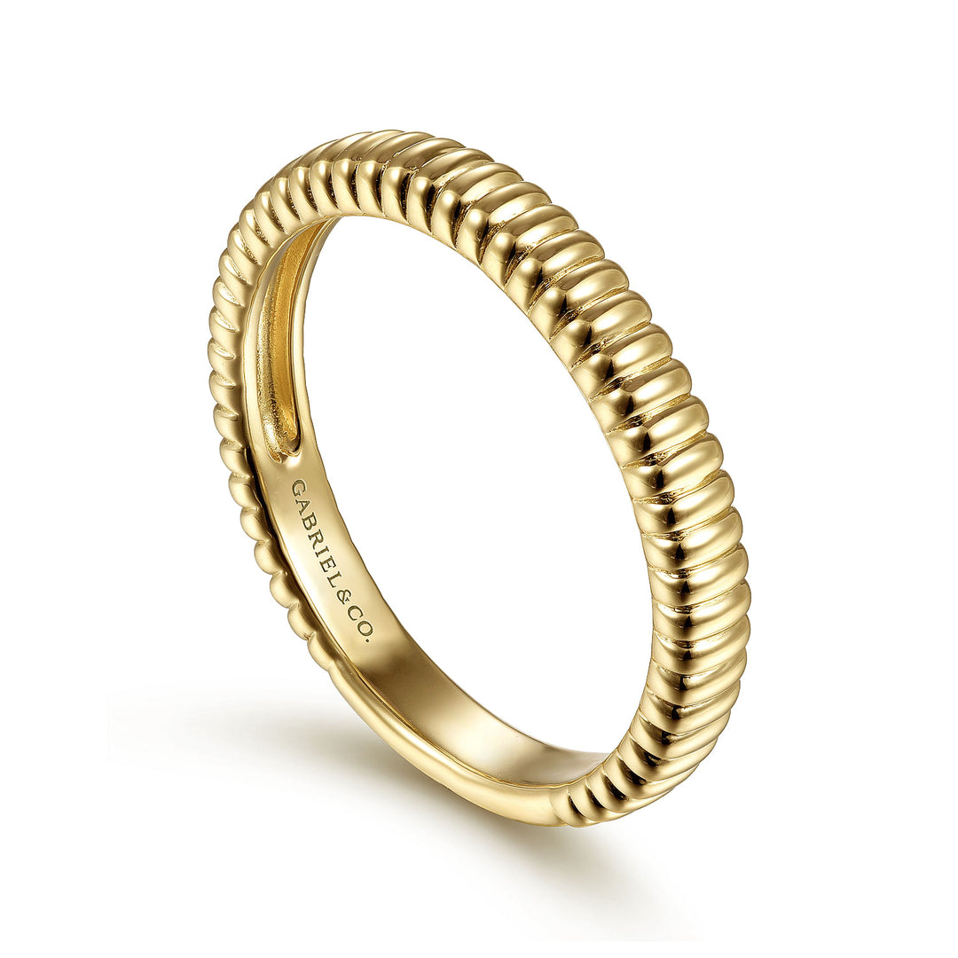 Gabriel & Co. LR51928Y4JJJ 14K Yellow Gold Textured Stackable Ring