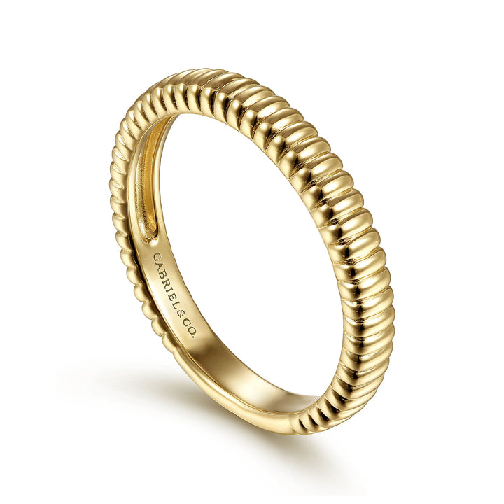 Gabriel & Co. LR51928Y4JJJ 14K Yellow Gold Textured Stackable Ring