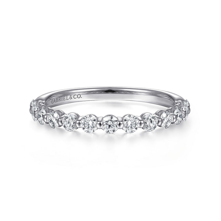 Gabriel & Co. LR51935W45JJ 14K White Gold Single Prong Diamond Ring Band