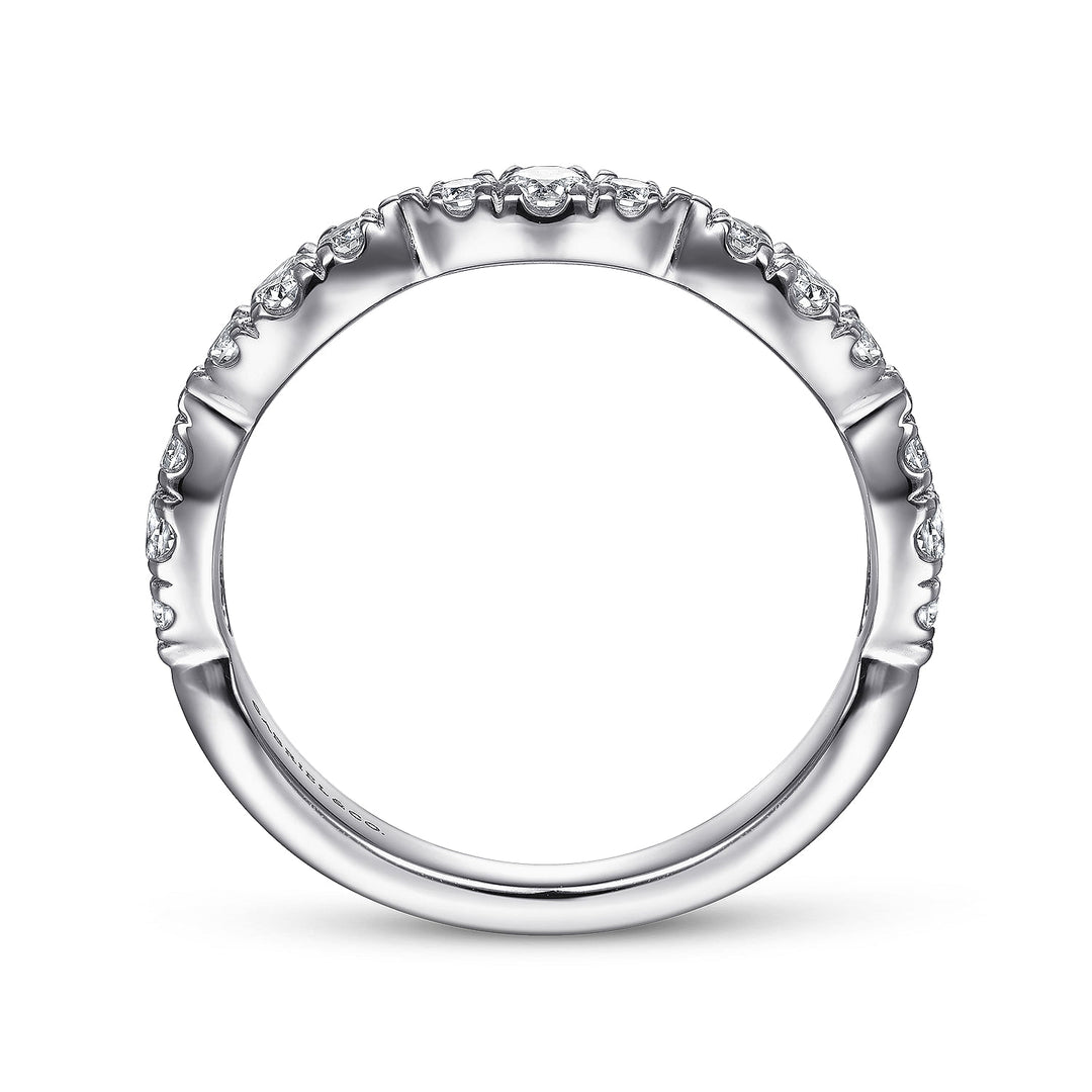Gabriel & Co. LR51936W45JJ 14K White Gold Diamond Cluster Marquis Station Ring