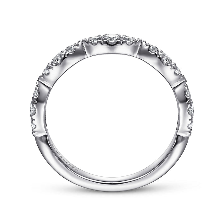 Gabriel & Co. LR51936W45JJ 14K White Gold Diamond Cluster Marquis Station Ring
