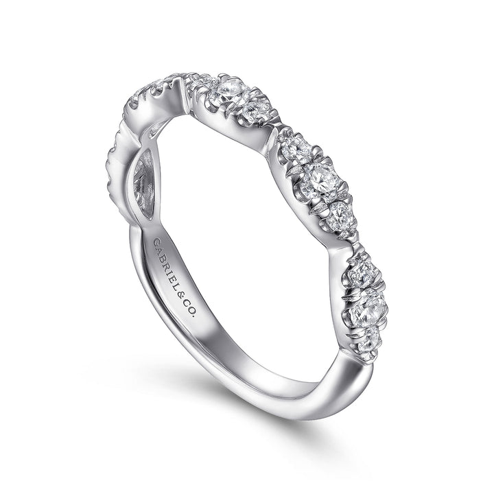 Gabriel & Co. LR51936W45JJ 14K White Gold Diamond Cluster Marquis Station Ring