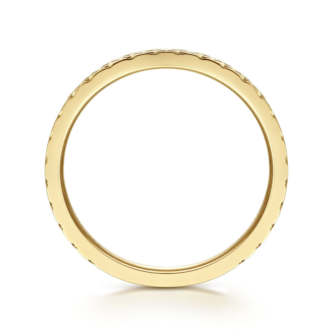 Gabriel & Co. LR51941Y4JJJ 14K Yellow Gold Textured Checkered Stackable Ring