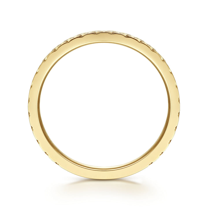 Gabriel & Co. LR51941Y4JJJ 14K Yellow Gold Textured Checkered Stackable Ring