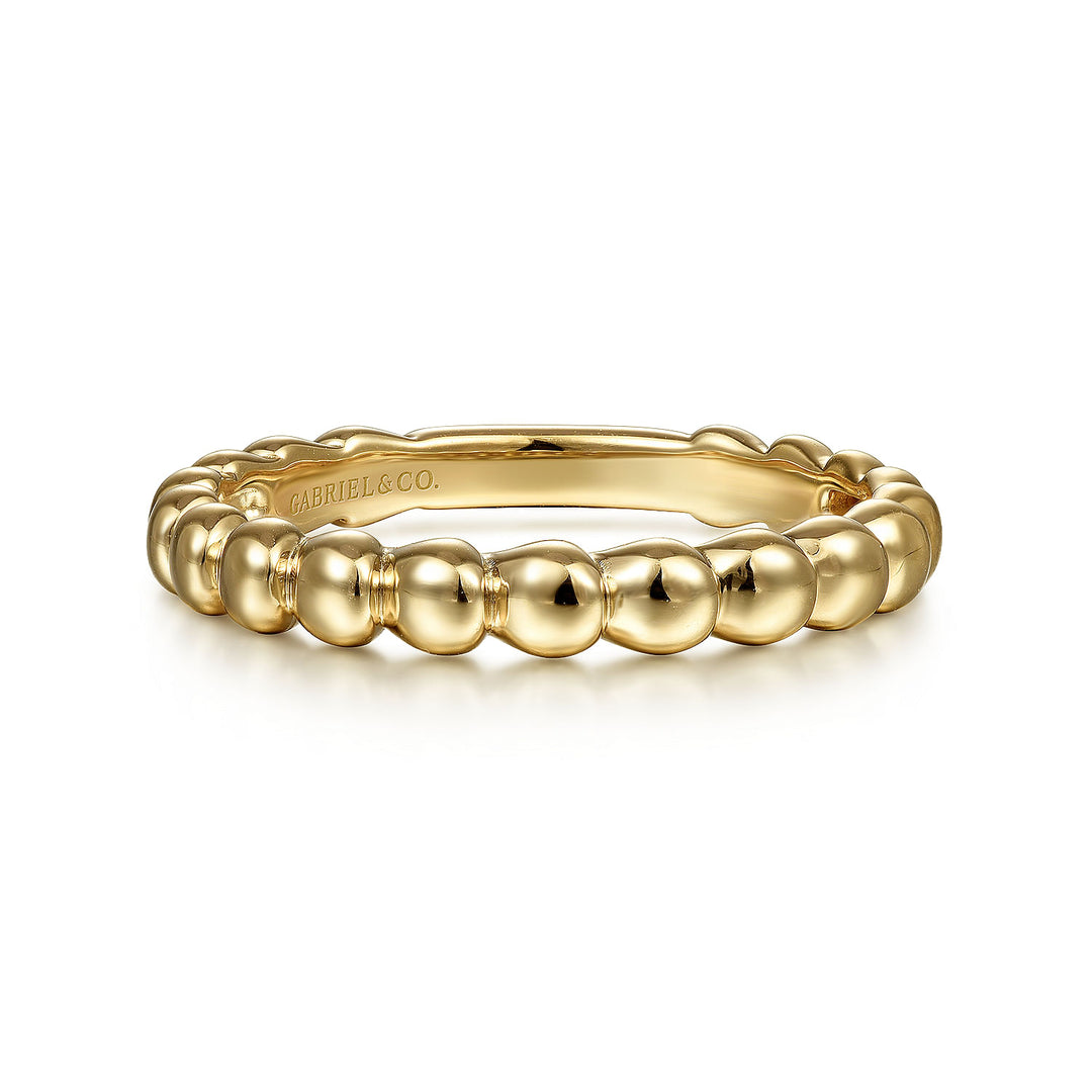 Gabriel & Co. LR51945Y4JJJ 14K Yellow Gold Bujukan Bead Ring