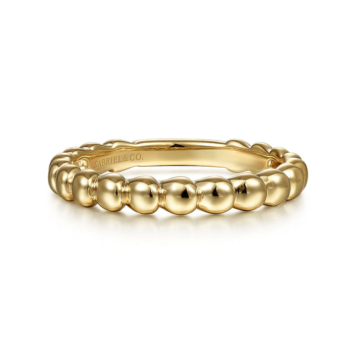 Gabriel & Co. LR51945Y4JJJ 14K Yellow Gold Bujukan Bead Ring