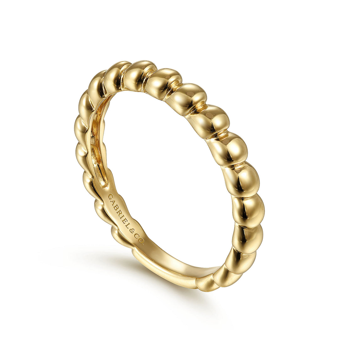 Gabriel & Co. LR51945Y4JJJ 14K Yellow Gold Bujukan Bead Ring