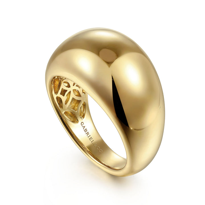 Gabriel & Co. LR51947Y4JJJ 14K Yellow Gold High Polished Dome Ring
