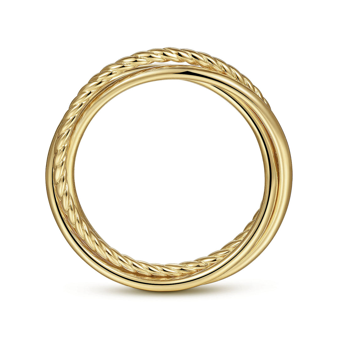 Gabriel & Co. LR51973Y4JJJ 14K Yellow Gold Twisted Rope Criss Cross Ring