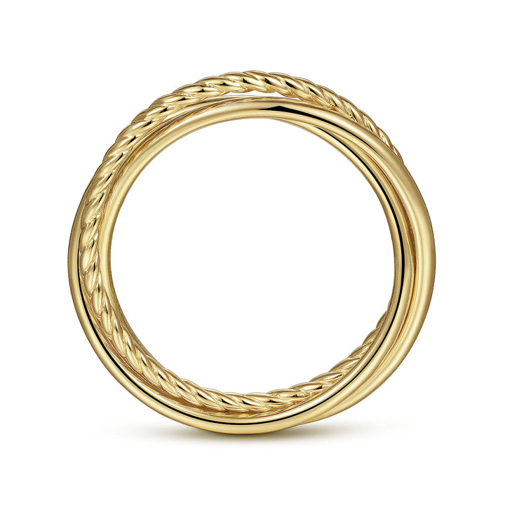 Gabriel & Co. LR51973Y4JJJ 14K Yellow Gold Twisted Rope Criss Cross Ring